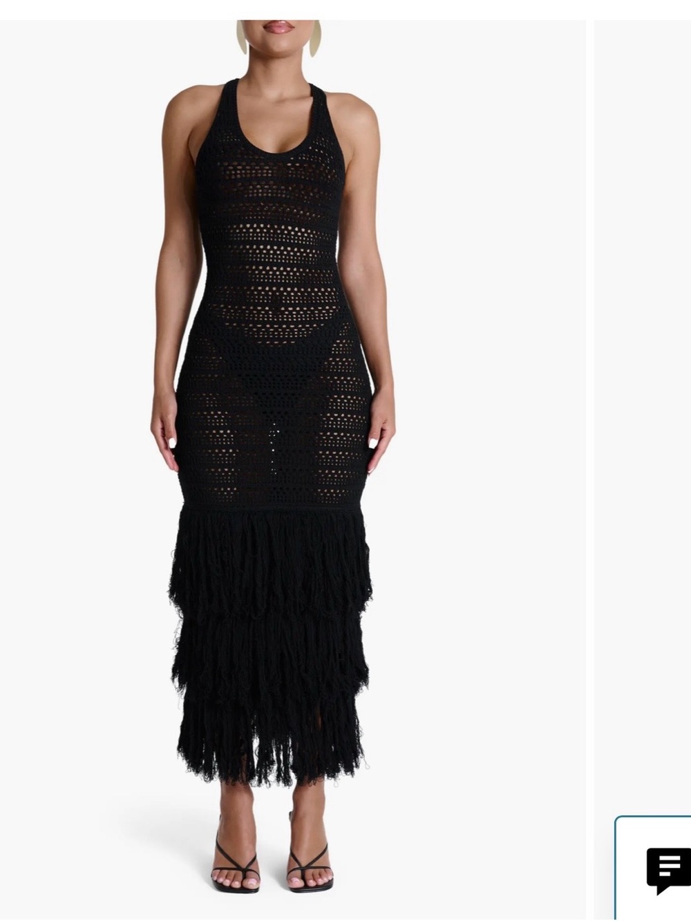 Nwot -Unworn naked wardrobe Open Stitch Fringe Midi Dress